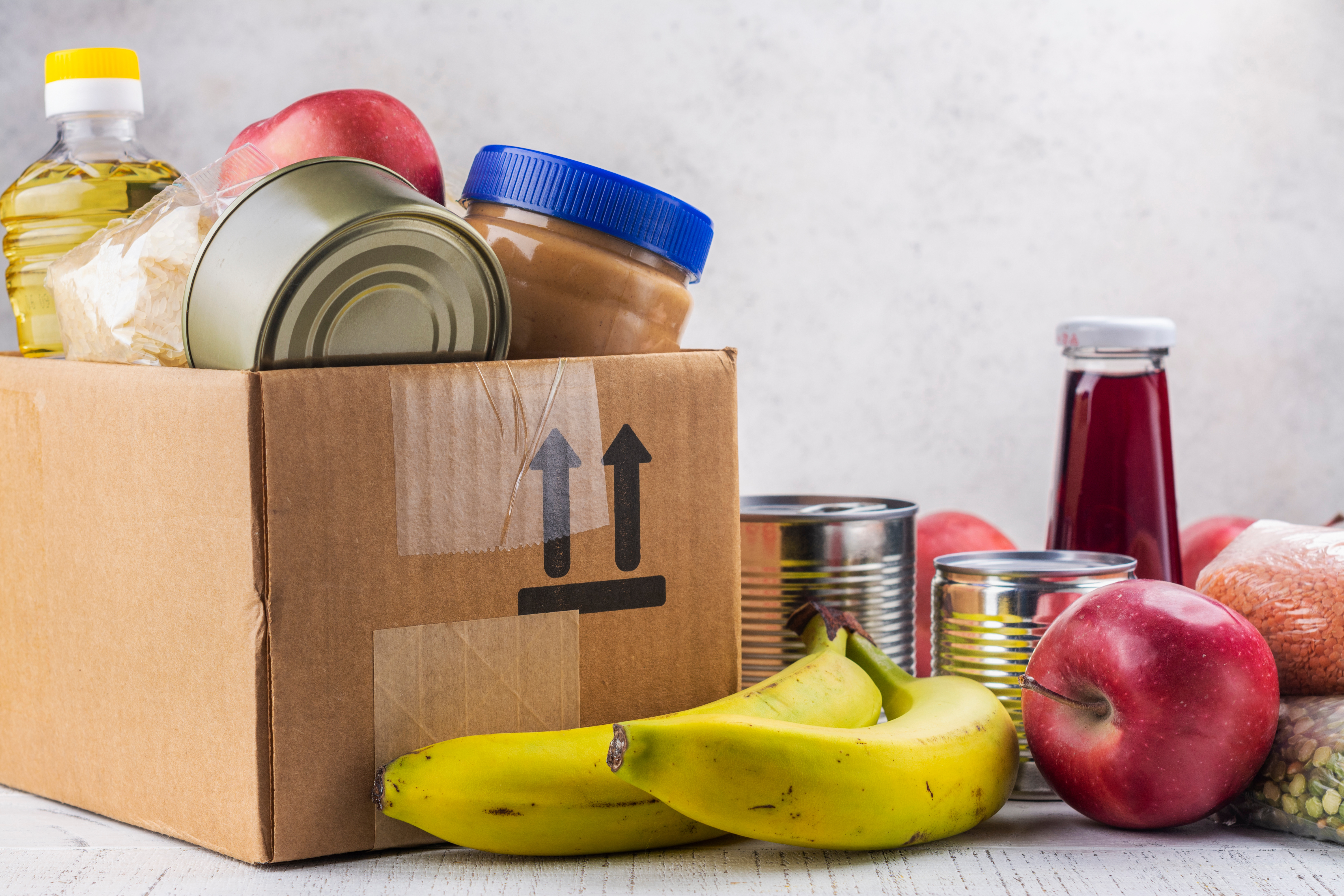 non-parishable food items on table